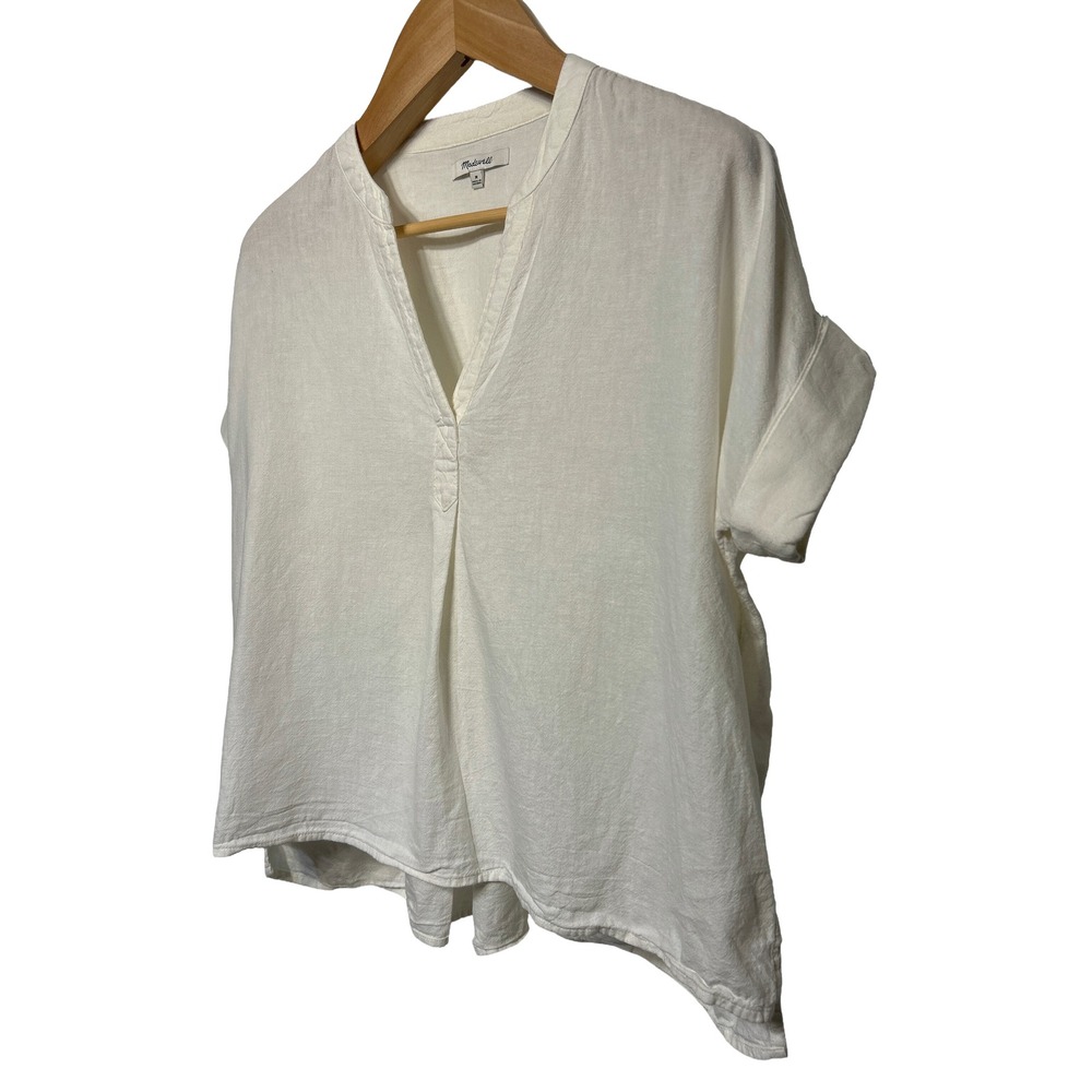 Anthropologie Madewell‎ Cotton Blend Shirttail Popover Ivory Women's Size Medium